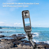 Para Insta360 X4 PULUZ Marco de carcasa de jaula protectora de metal con protector de lente, marco de carcasa de metal